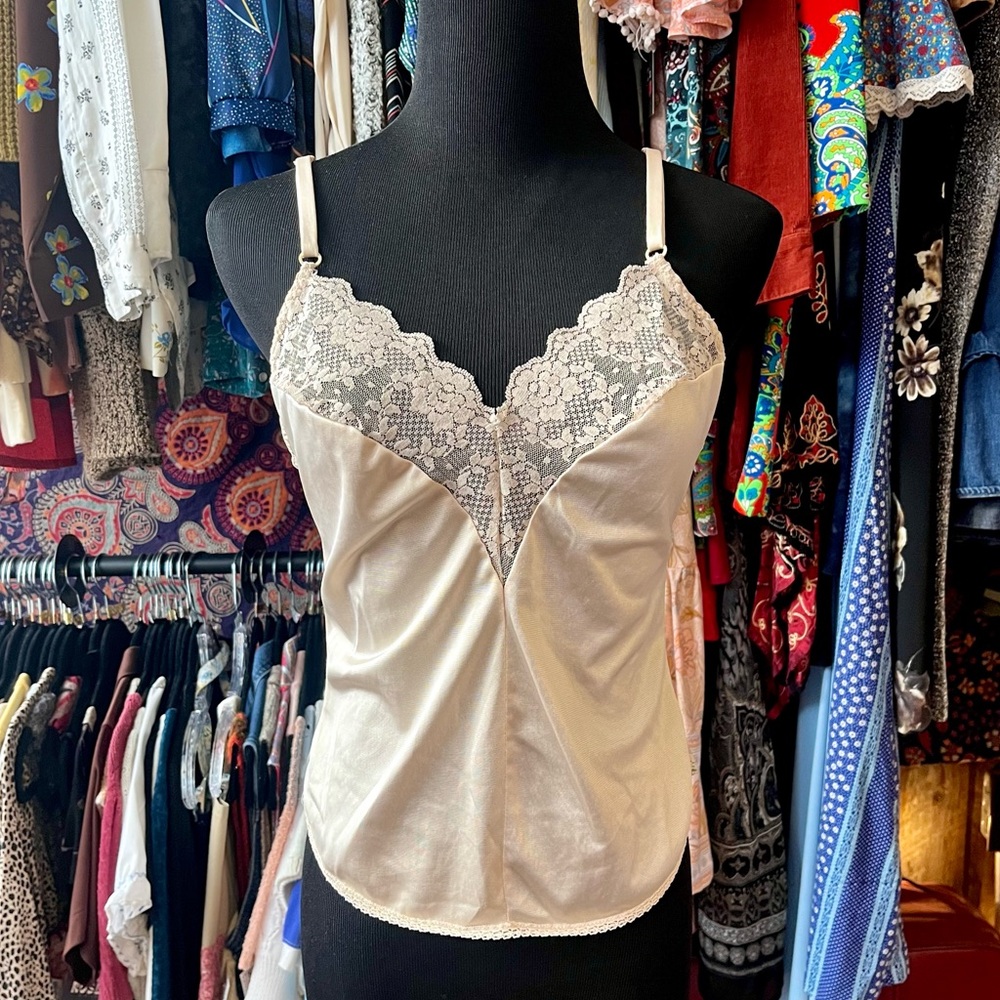 Vintage Champagne Satin Camisole